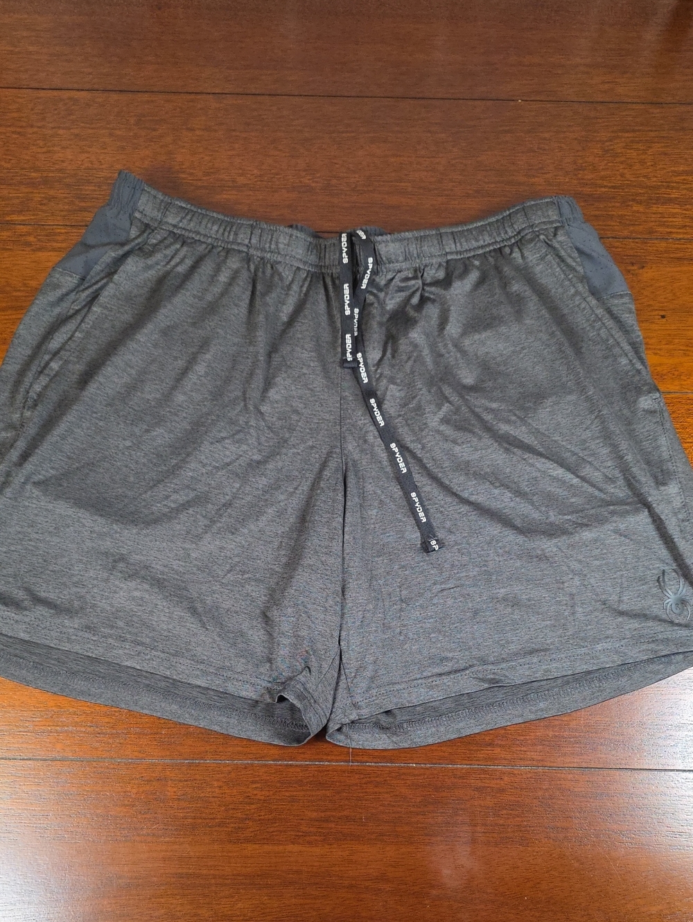 Spyder Active Men's Dark Gray Athletic Shorts with Black Drawstring Size XL